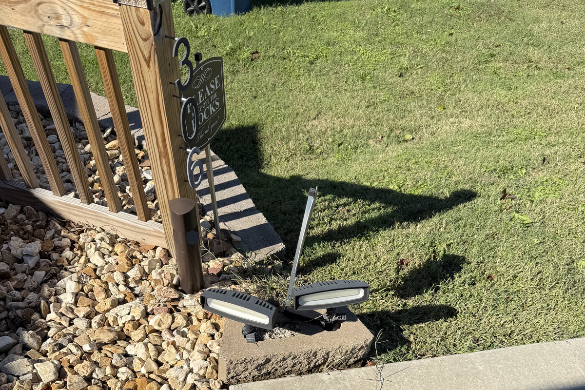 landscape lights are very bright at driveway and entry