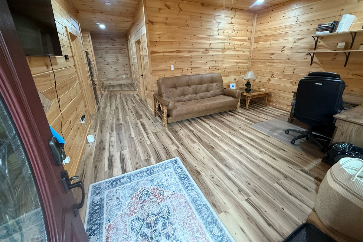 bedroom 2 in small cabin over garage (sofa folds down)