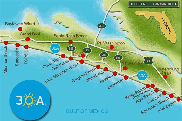 Seagrove is right in the middle of 30A 