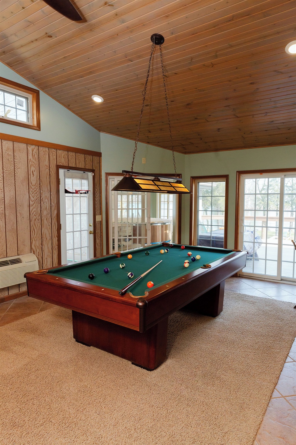 Pool Table & Hot Tub Room in Background