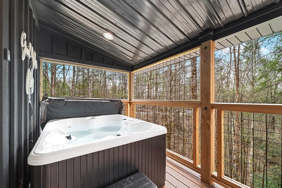 Relax in the hot tub