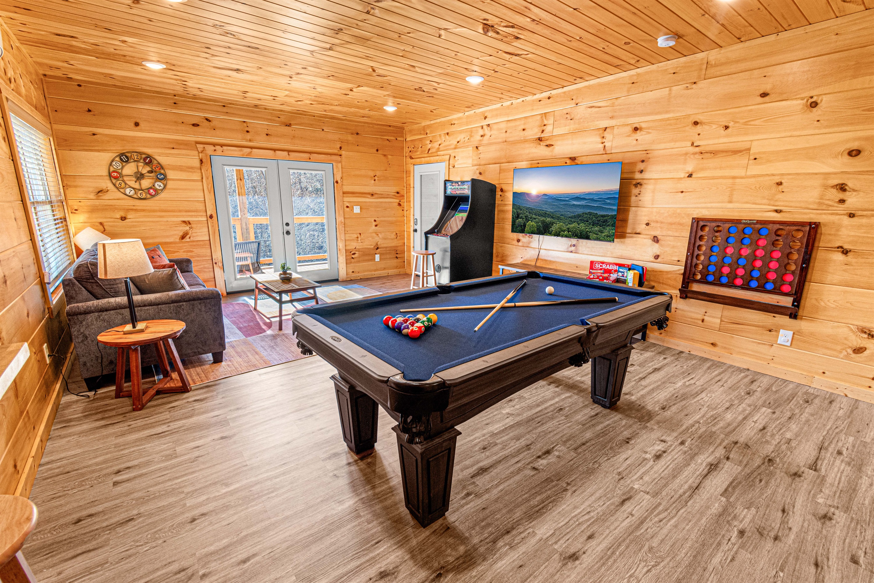 The game room is the perfect spot for socializing, gaming, and relaxation.Family game night or a match with friends, the pool table is a hit every time!