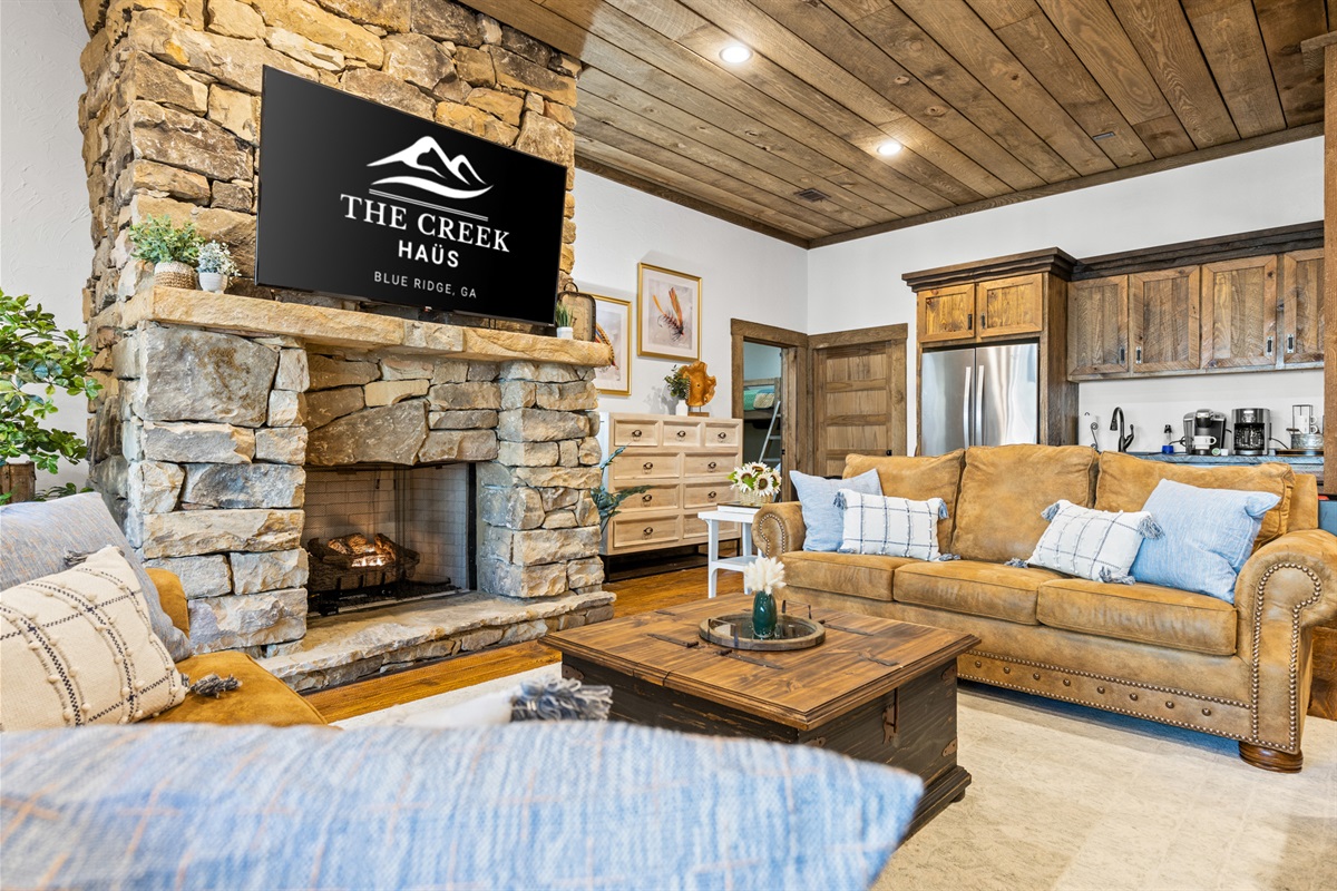 Experience an entire different vibe at the downstairs living room which has entertainment for the whole family, including its own shuffleboard.