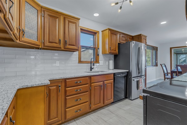 Completely updated kitchen with all new appliances and every gadget, tool and dish you need will have you ready to compete.