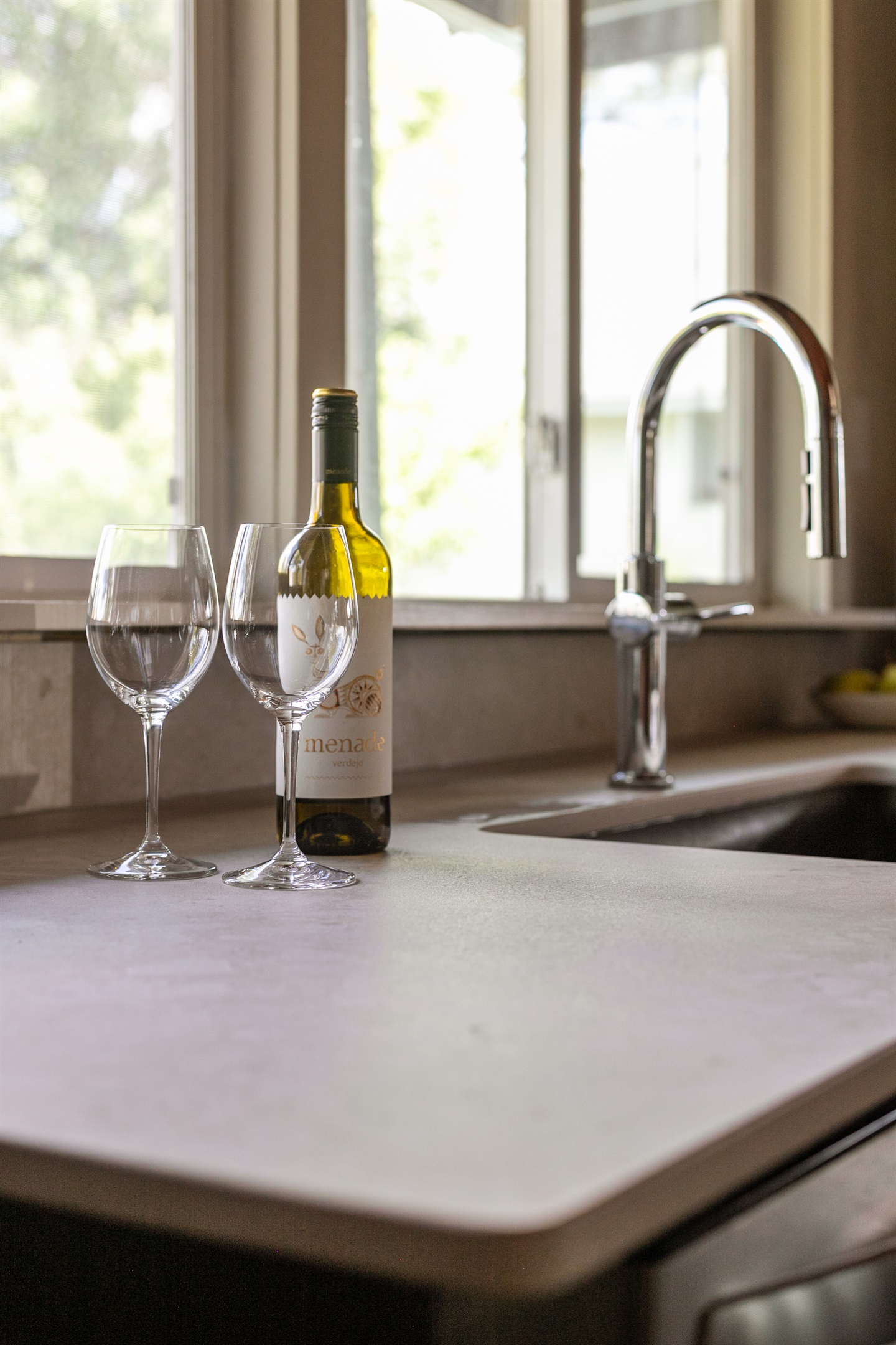 Spacious countertops provide plenty of room for preparing meals, from quick snacks to full family dinners.