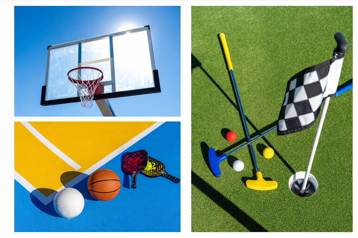 Basketball court, pickleball, sand volleyball, and mini golf in your private Scottsdale backyard — endless activities for guests of all ages.