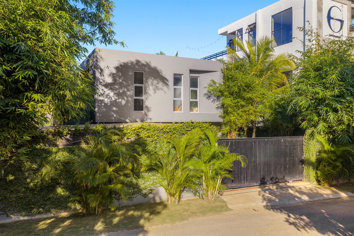 Beautiful exterior with lush greenery.