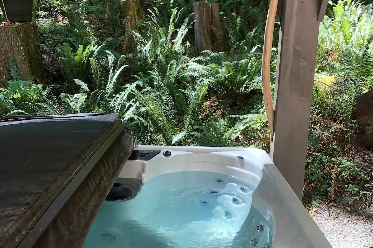 Enjoy a soak in our hot tub after a day hike!