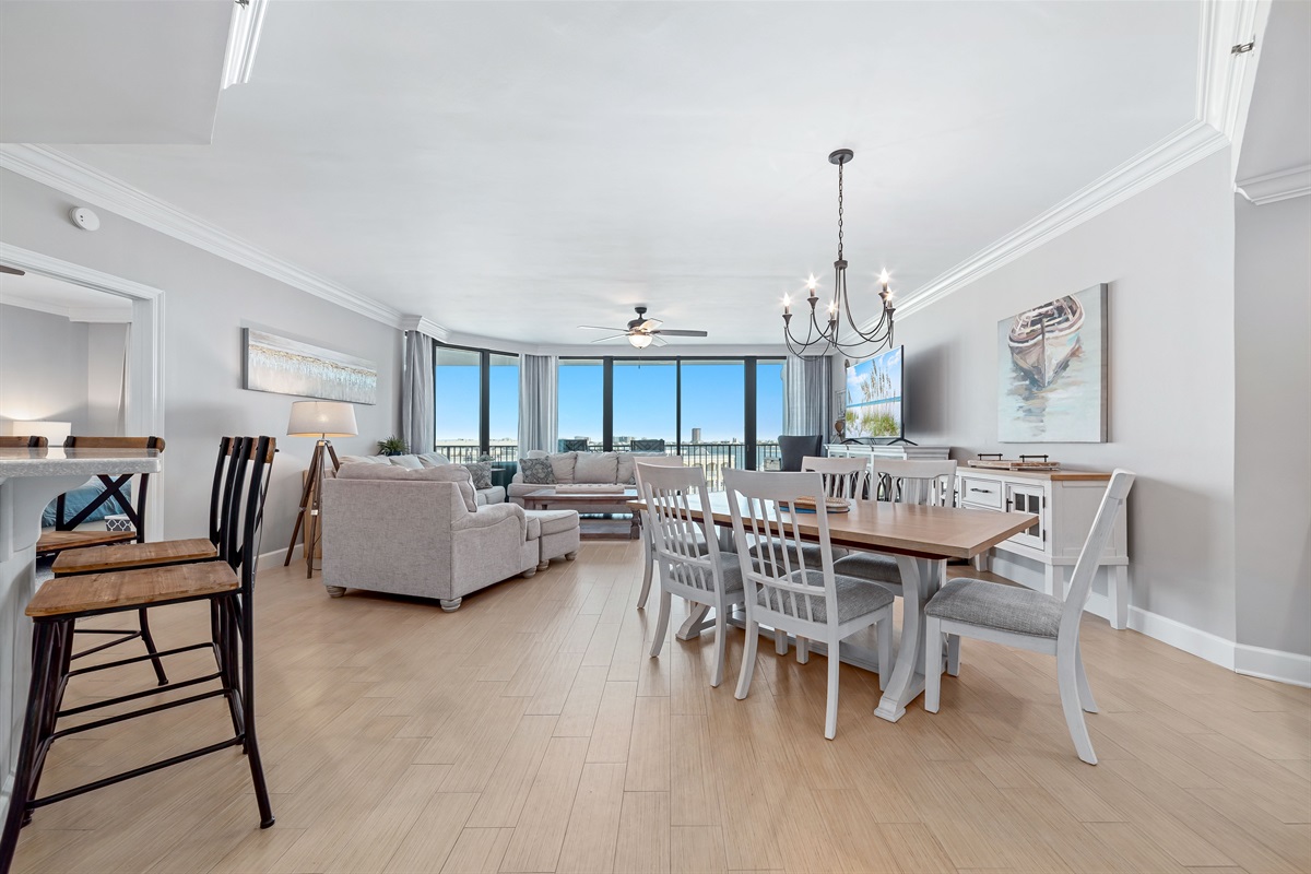 Dine with an ocean vista. This charming dining area offers the ideal setting to savor meals while enjoying breathtaking views of the sparkling coastline.