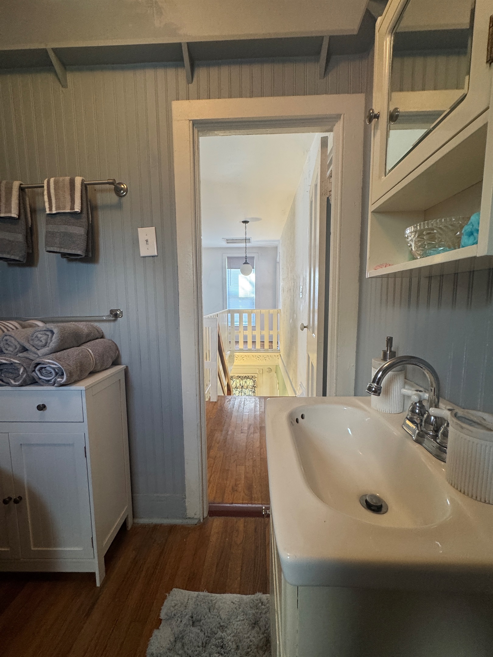 2nd floor bathroom at the top of the stairs