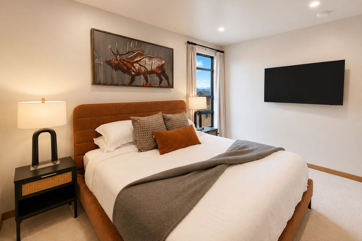 Cozy up in this comfortable king bed after a full day of adventure