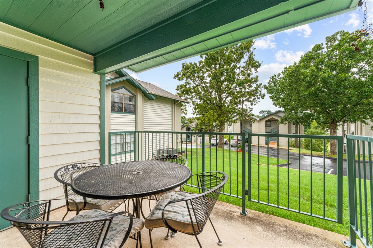 Start the morning outside or wind down in the evening on your private patio overlooking the courtyard.