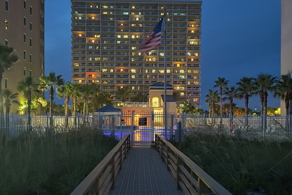 Building from Beach Boardwalk