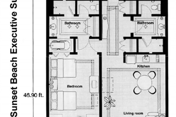 Owner Executive Suite Floorplan at the Sunset Beach, Vacation Travel Exclusives
