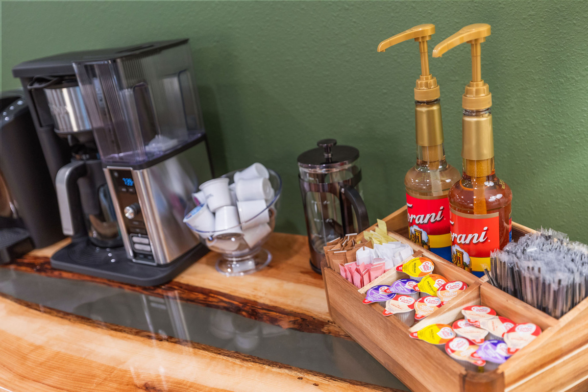 Keurig, coffee pot, and the essentials!
