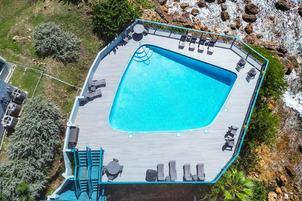 This cliffside pool is just steps away&mdash;one of three refreshing pools at your disposal.