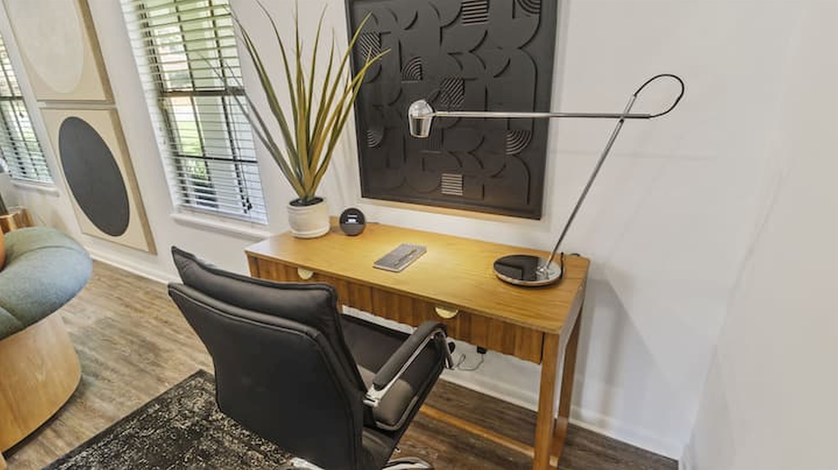 Dedicated workspace with natural light — perfect for remote work, studying, or planning your next adventure.