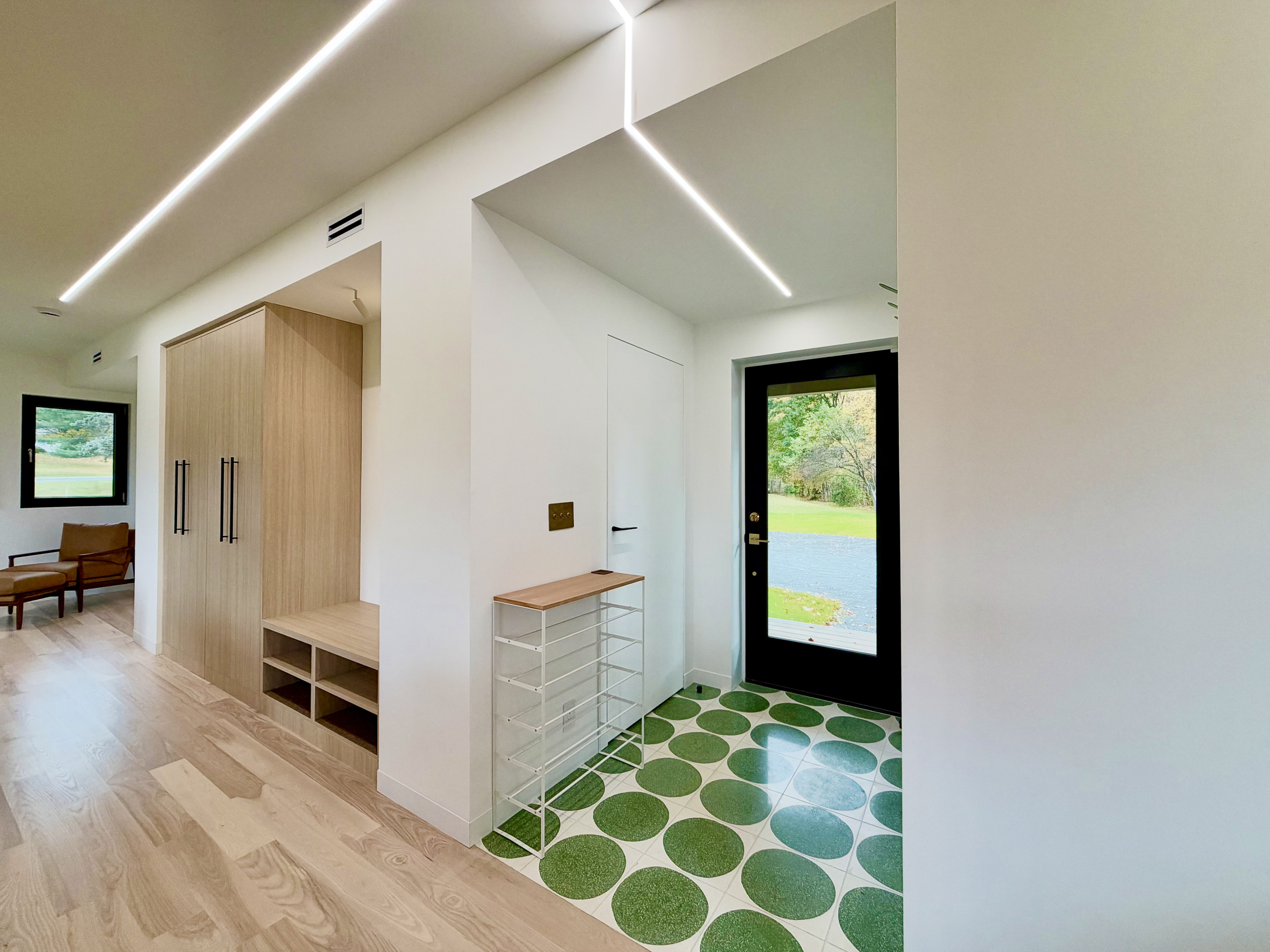 Entryway with plenty of storage for all your gear.