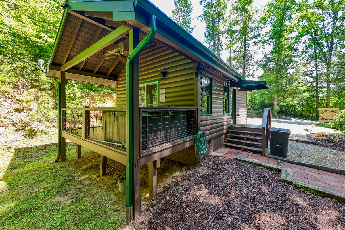 Private covered porch
