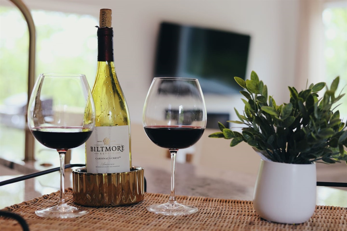 A bottle of complimentary Biltmore wine provided