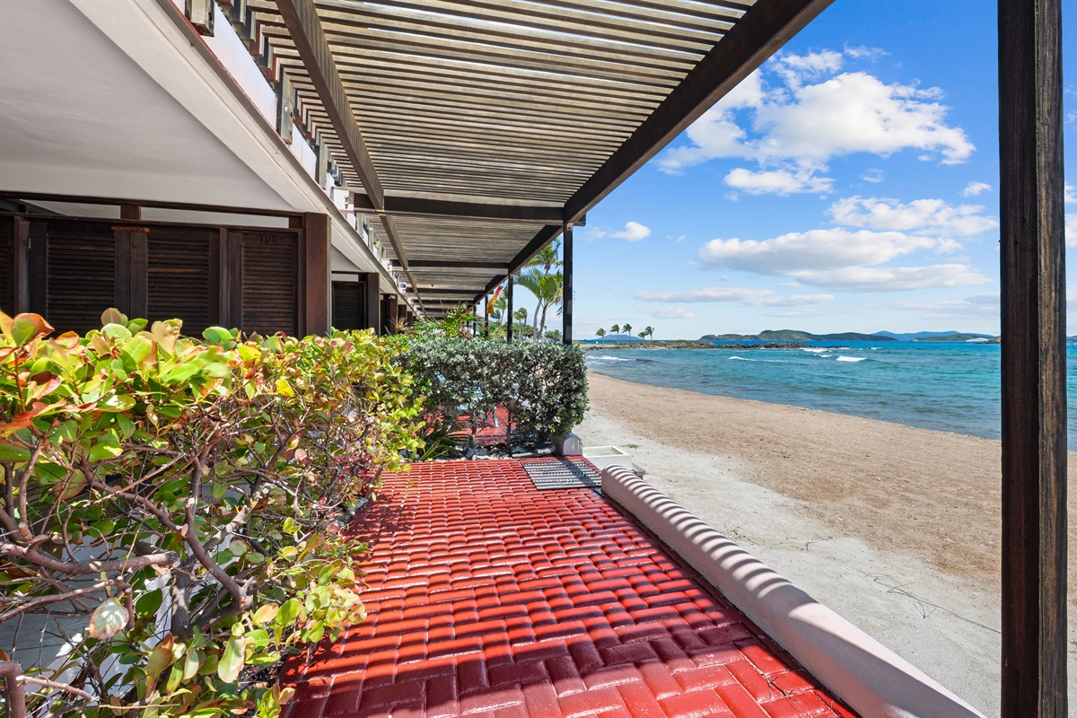 Step right from your patio onto the sand
