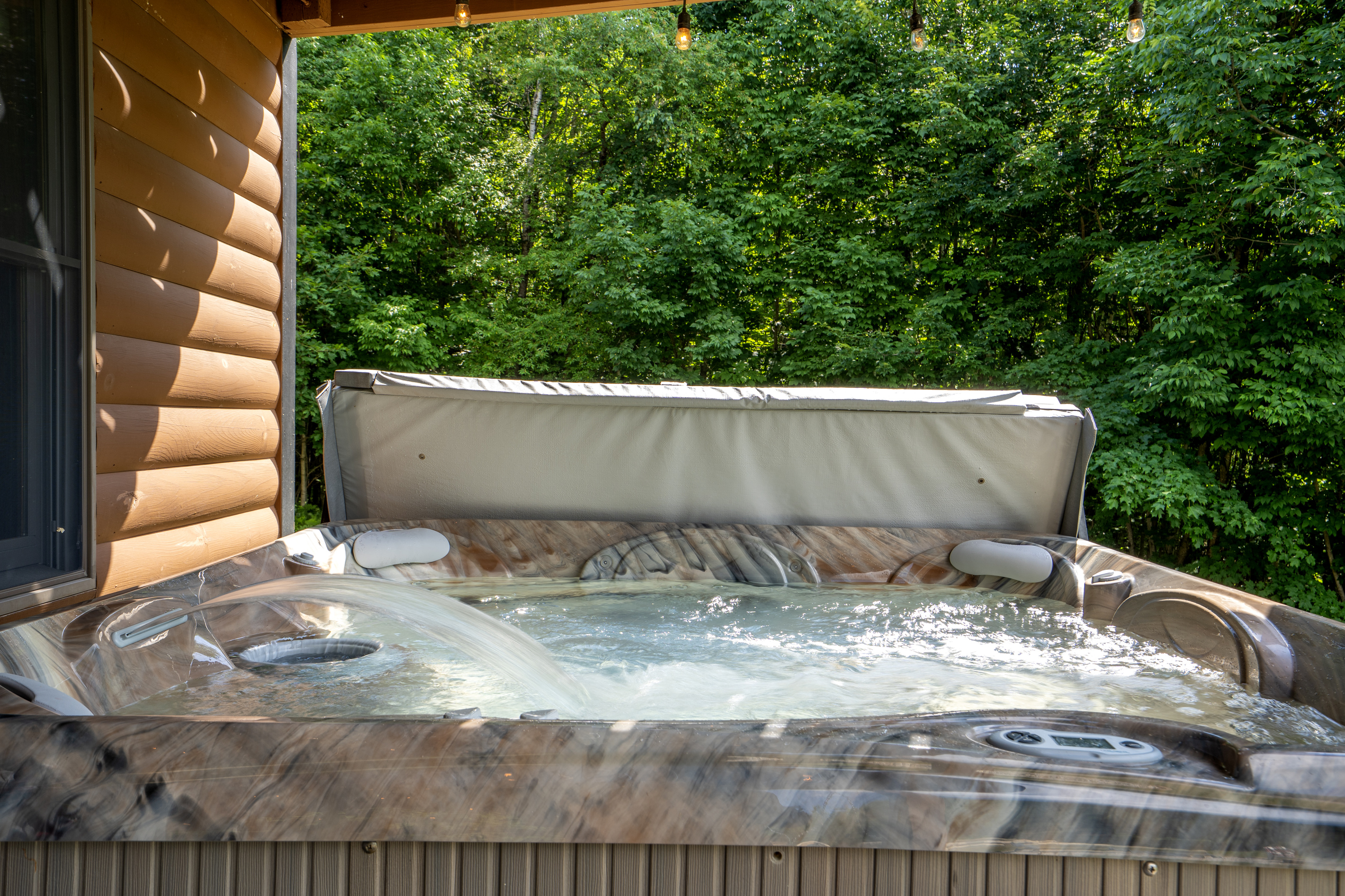 Whether you're starting your morning or ending your day, the hot tub offers a relaxing retreat!