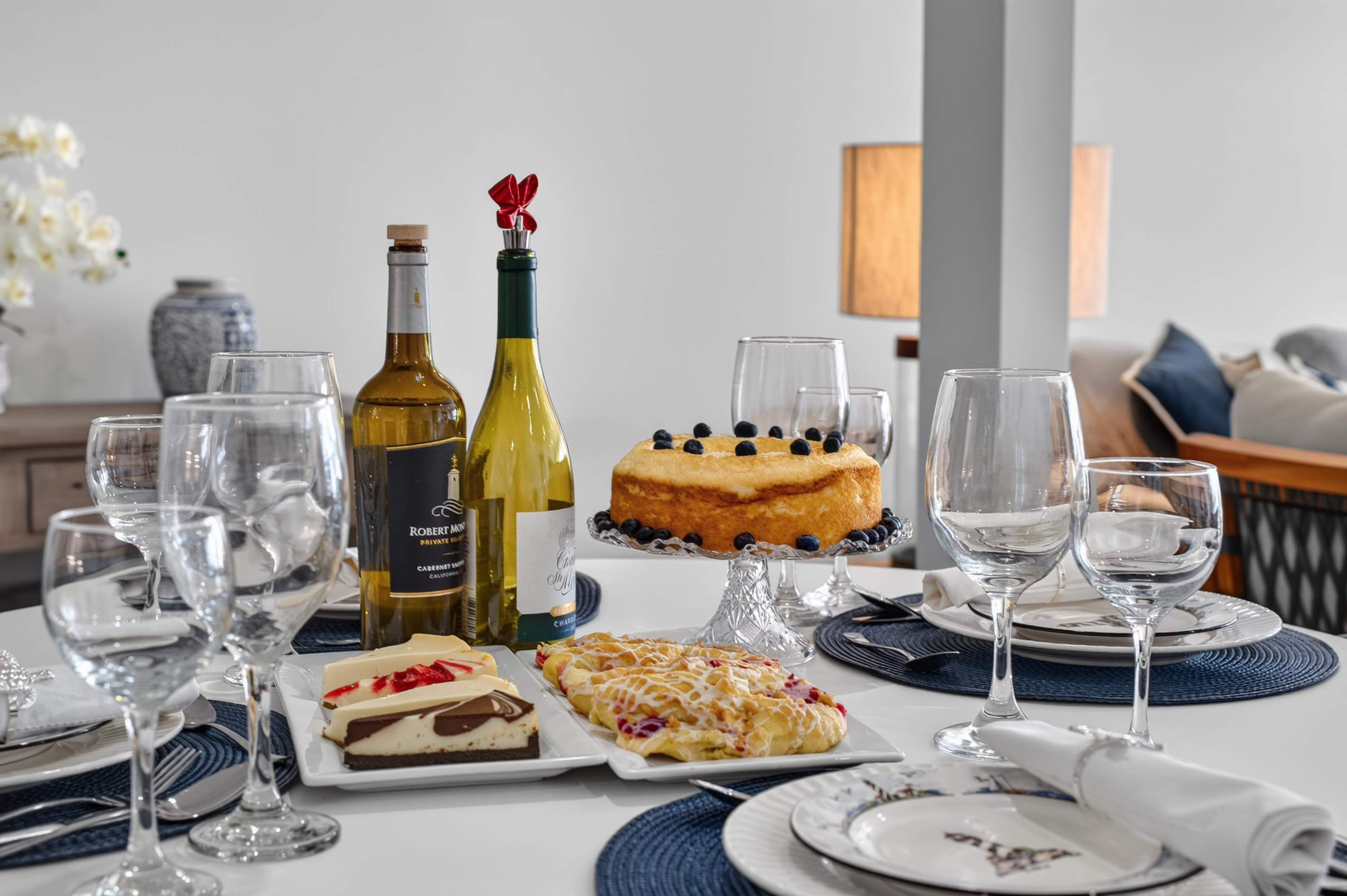 Thoughtfully set dining table, perfect for memorable meals and special occasions during your stay.
