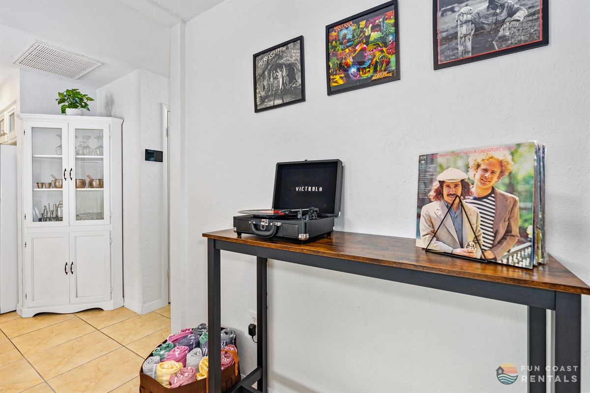 Music corner with bluetooth vinyl player!