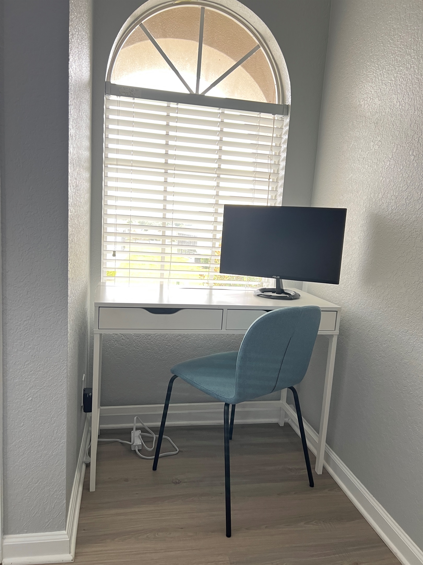 Desk with a monitor
