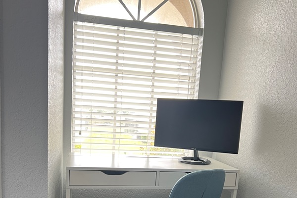 Desk with a monitor