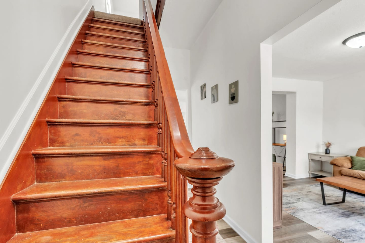 stairs leading you to the second floor 
