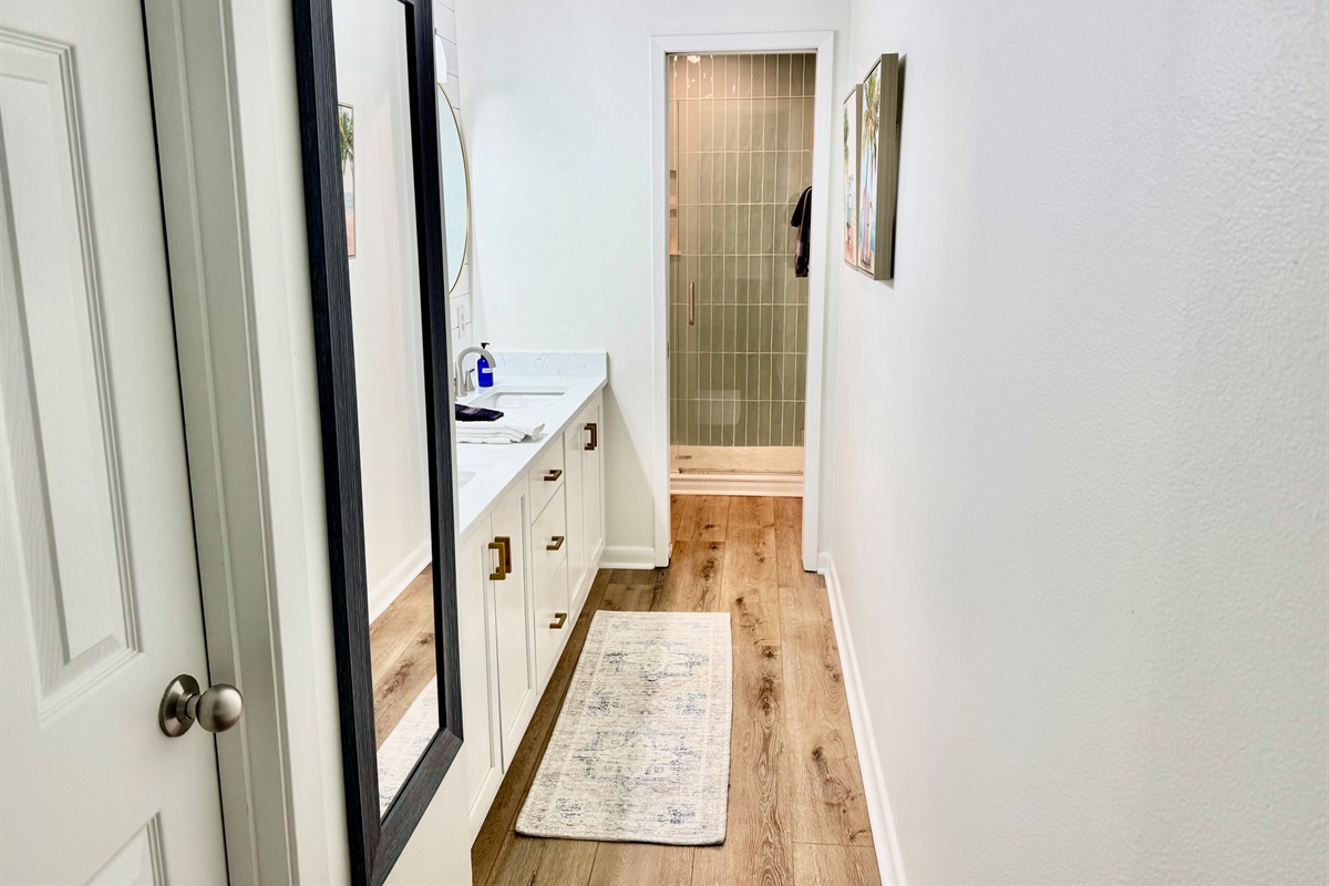 Master bathroom, closet is on the left!