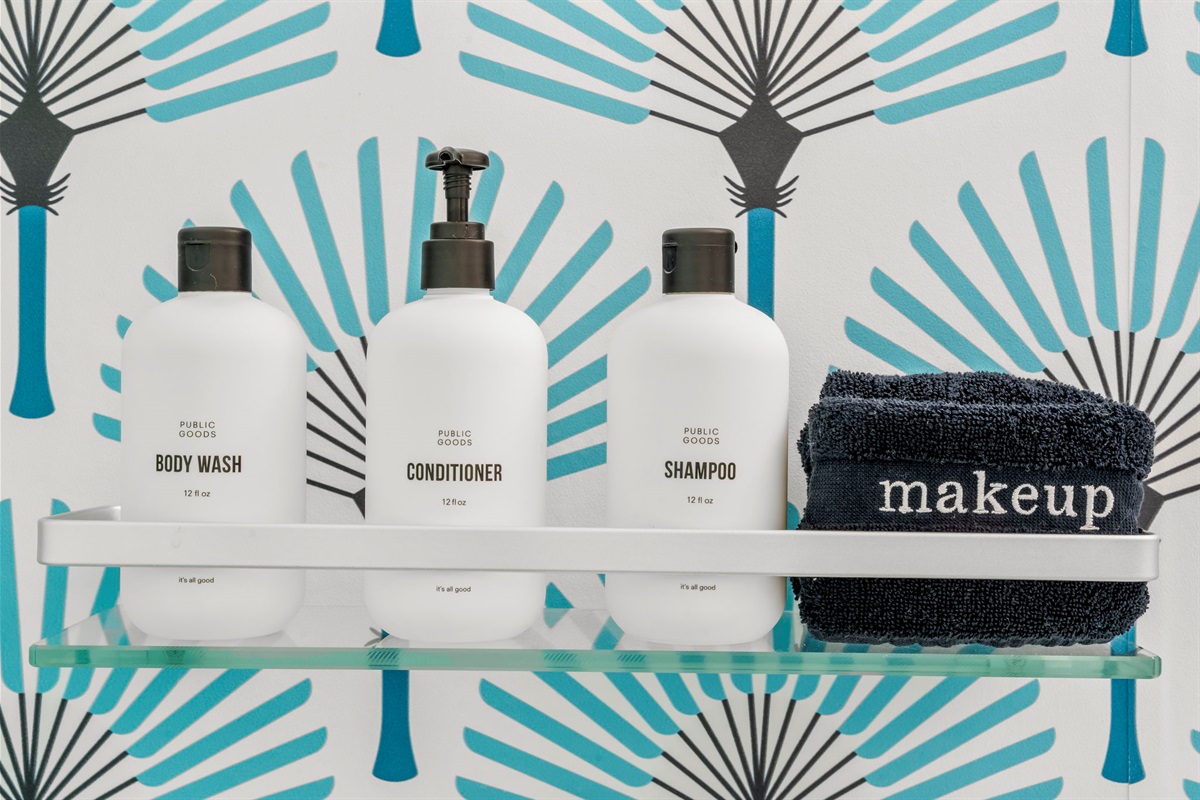 We provide shampoo, conditioner, body wash, and makeup towels for your ultimate experience of luxury.