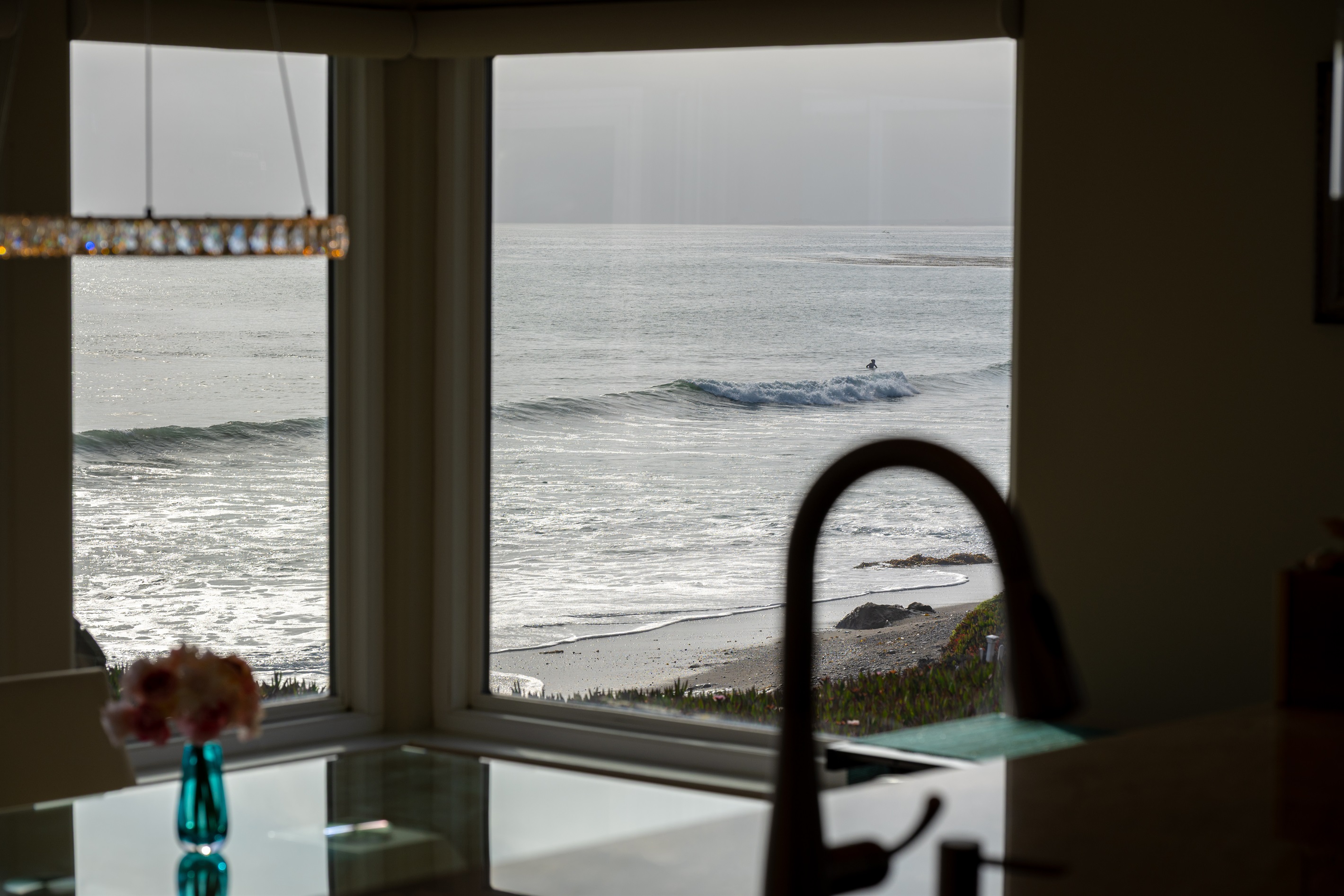 Sparkling ocean views from our kitchen
