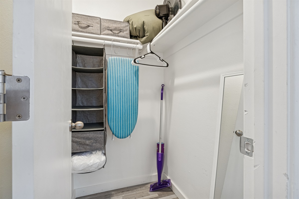 Large walking closet available for your use.