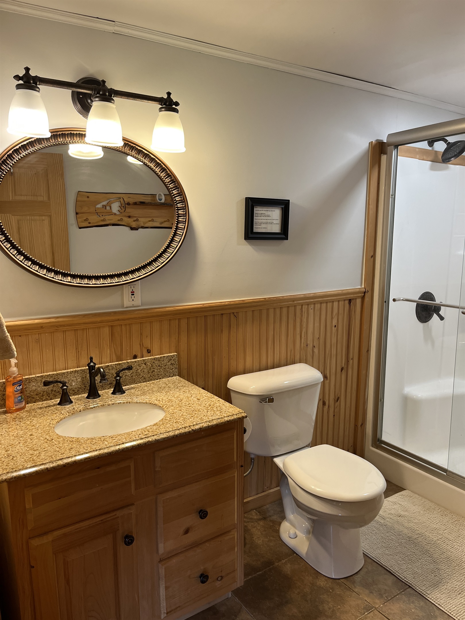 Lower level ensuite bathroom w/ shower