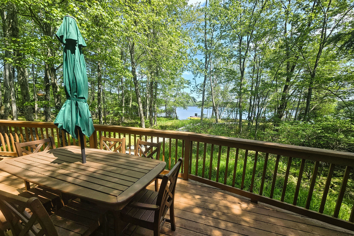 Deck with table and BBQ