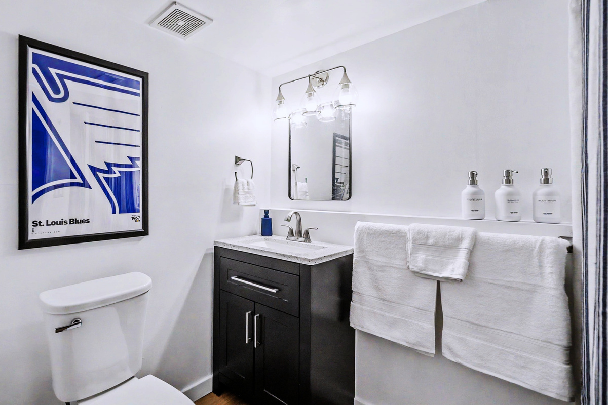 Additional full bathroom located on the lower level.