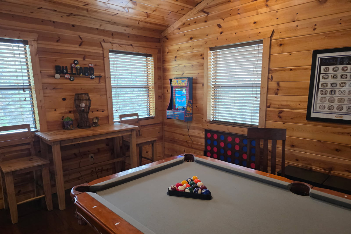 Cozy writing nook with charming cabin décor touches