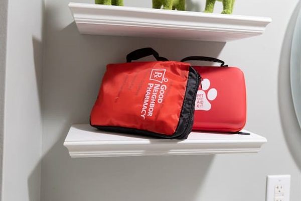 First aid kits for humans and pets.
