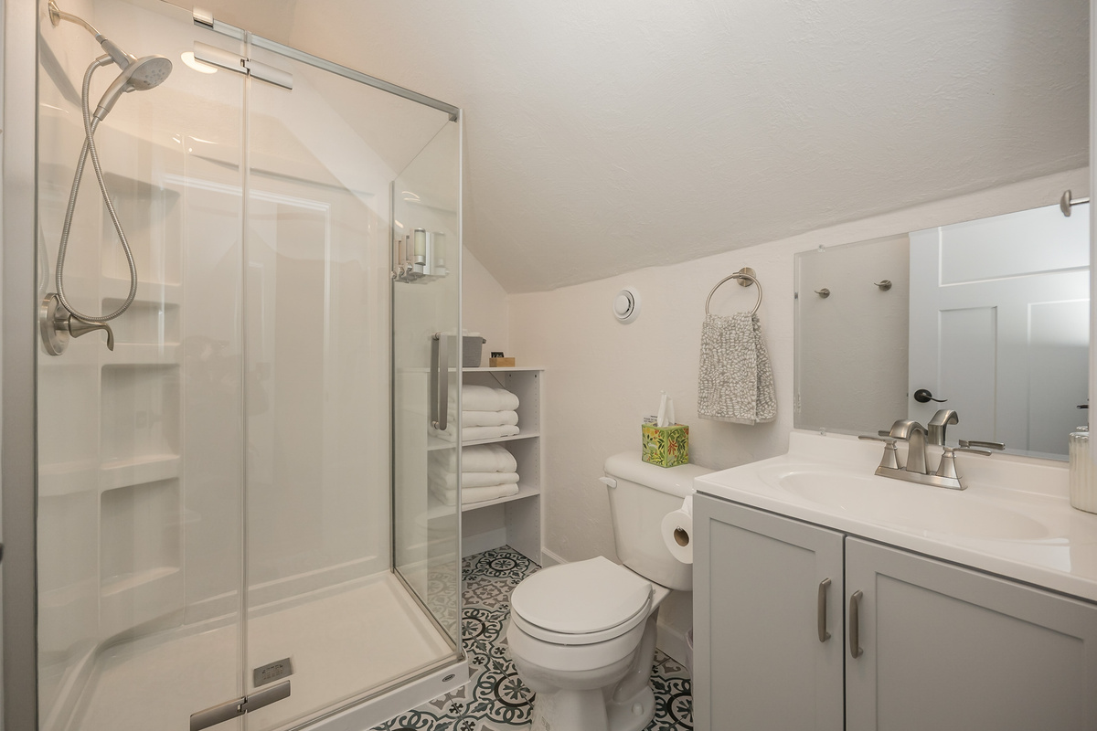 The new bathroom was added in January 2026 and is on the second floor.