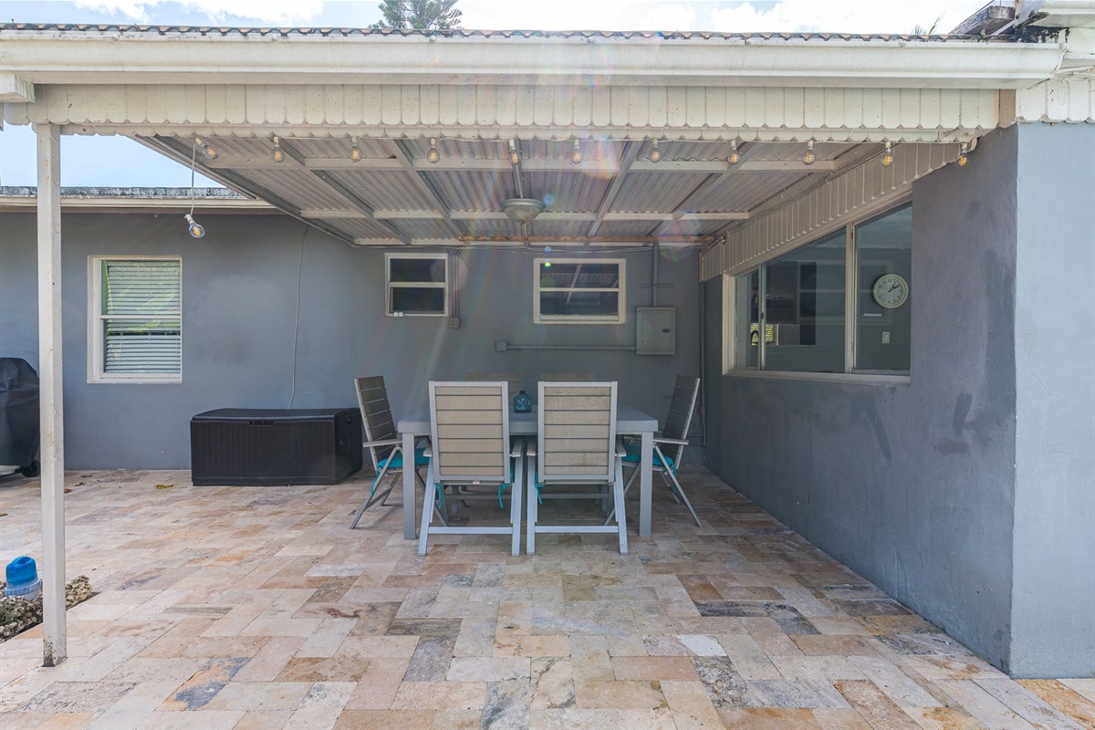 The outside is a highlight, with the heated pool, outdoor sun- loungers, BBQ and covered dining area.