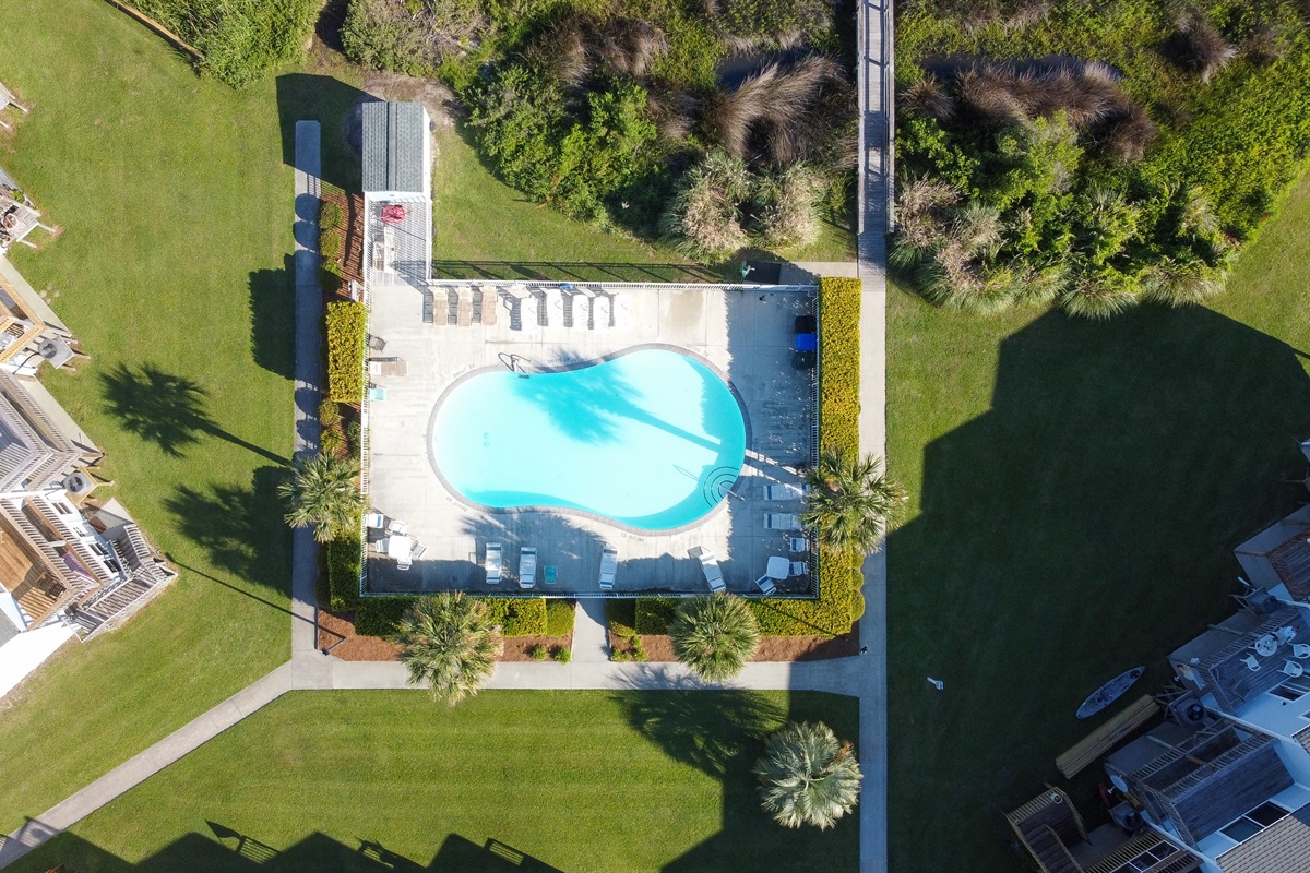 Aerial view of the pool