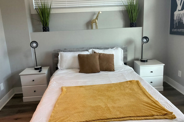 Bedroom in a Greenville furnished apartment