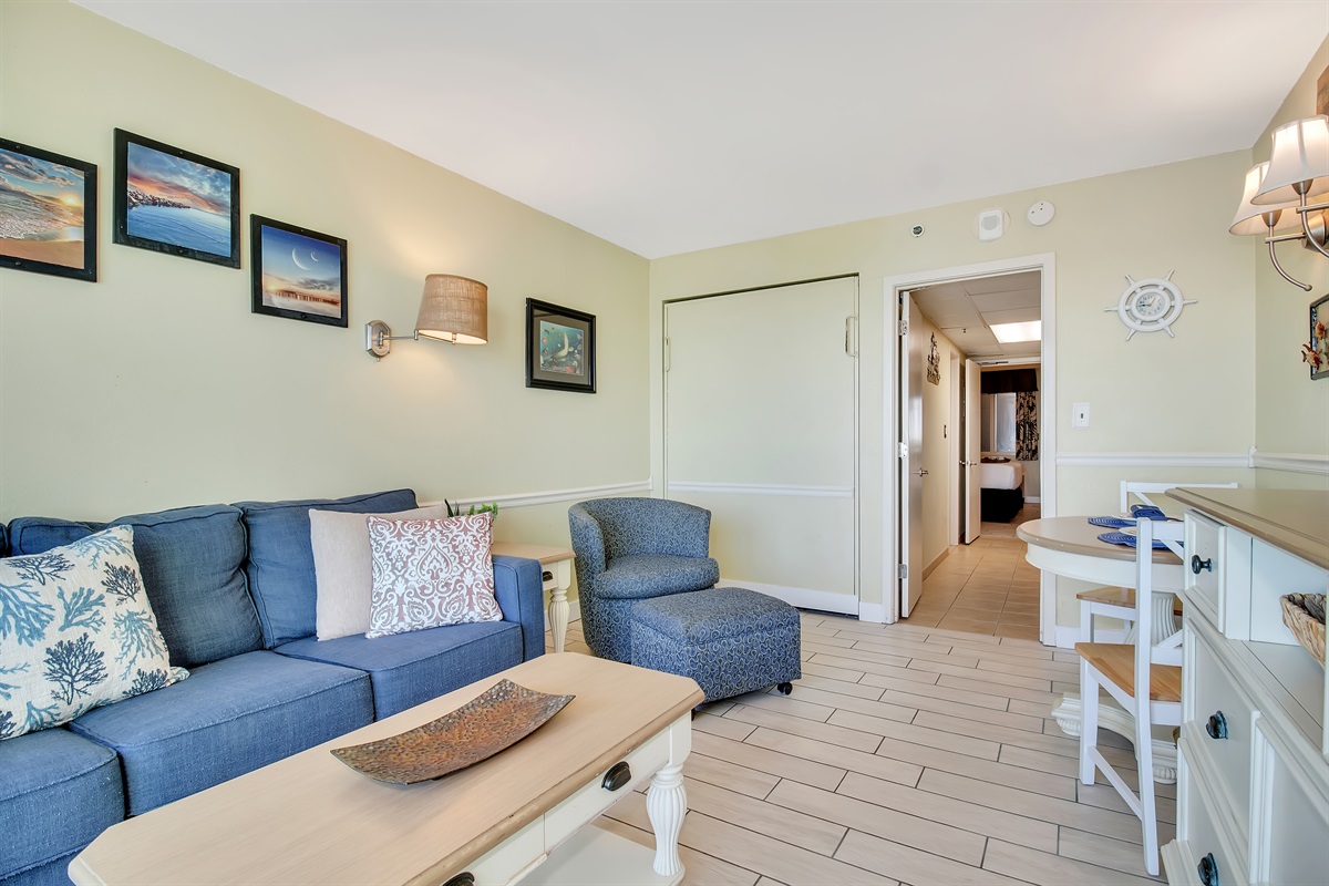 Stylish and comfortable living room designed for relaxation