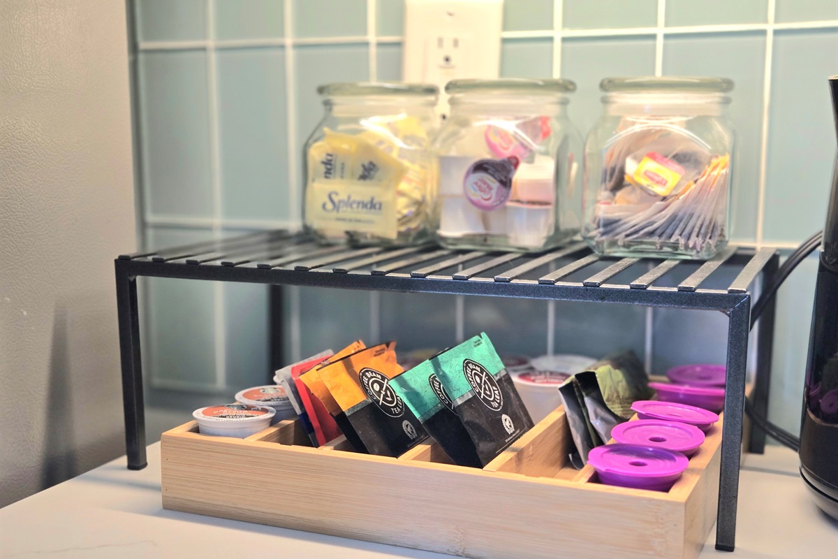 Coffee bar stocked for easy mornings!