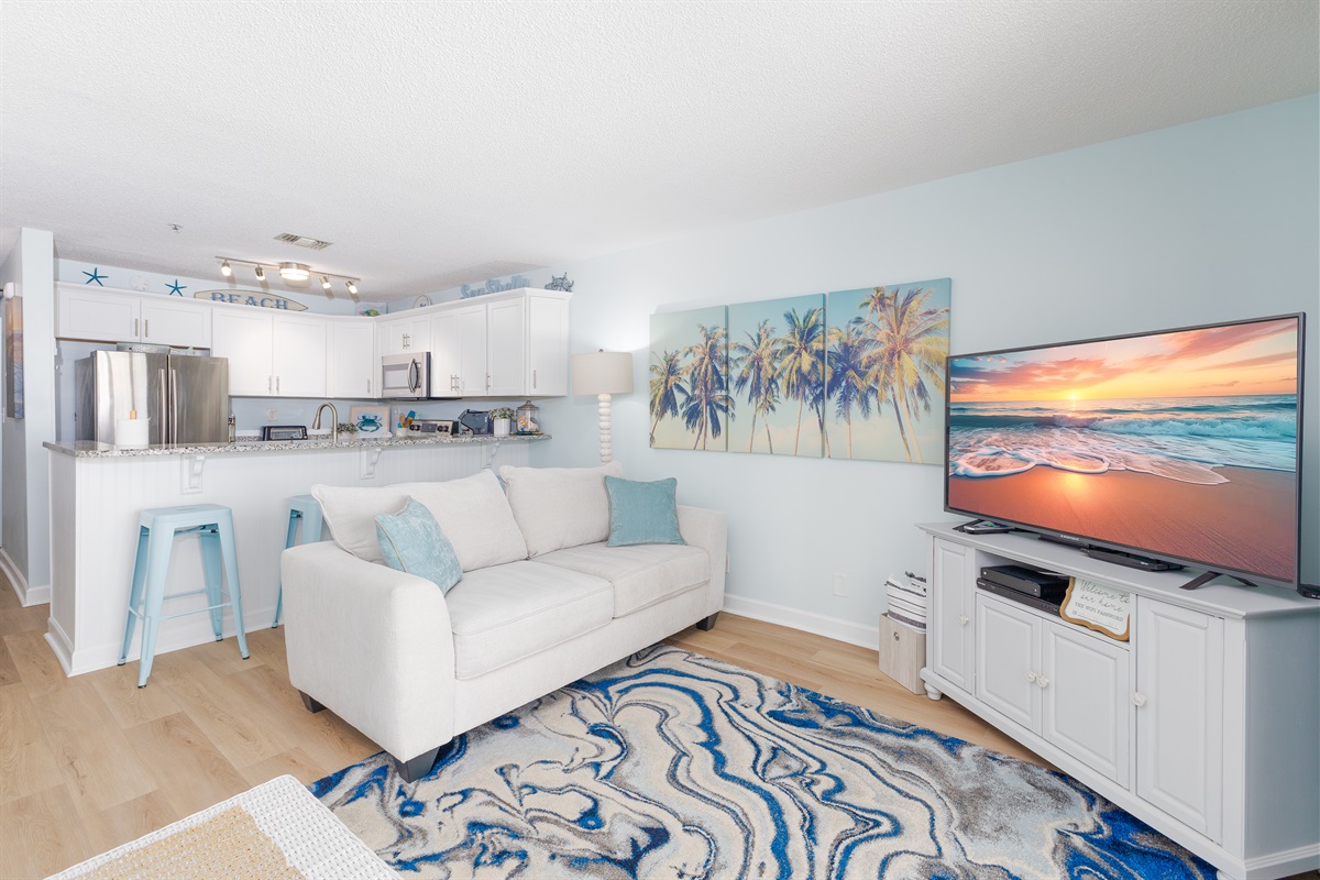 Inviting living area, bathed in soft light