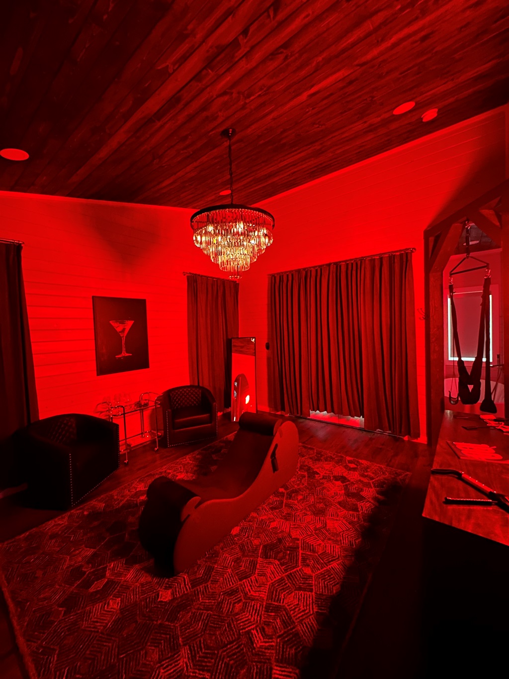 Behind the doors of the Spice Room, you will find an inviting space to relax and enjoy time with your favorite person. Think erotic and playful.