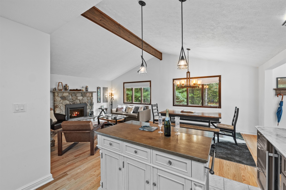 Cook with ease in this modern kitchen—includes full appliances and island counter