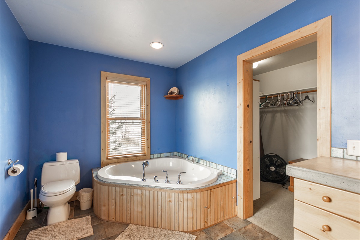 Primary bathroom with jetted tub